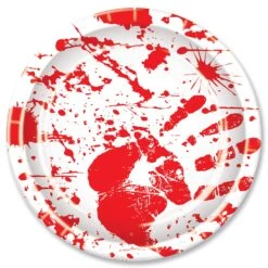 Halloween Bloody Handprints Paper Plates 9 Inch (8 Per Package)