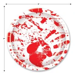 Halloween Bloody Handprints Paper Plates 9 Inch (8 Per Package) -Bulk Party Supplies Shop 08003 i5