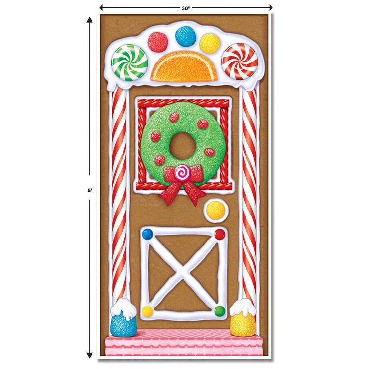 Christmas Gingerbread House Door Cover 4 Christmas Gingerbread House Door Cover - Image 4