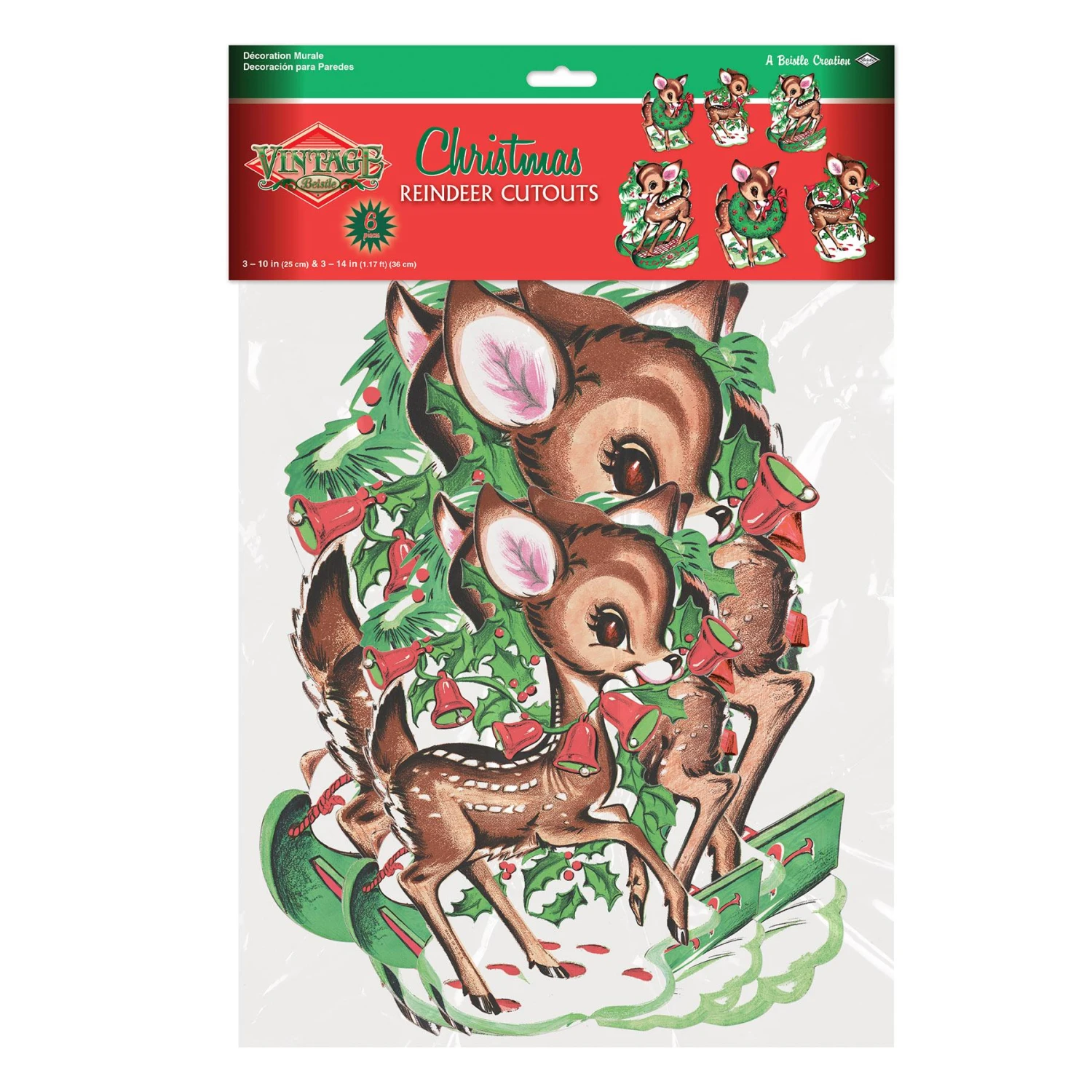 Vintage Christmas Reindeer Cutouts (6 Per Package) 5 Vintage Christmas Reindeer Cutouts (6 Per Package) - Image 5