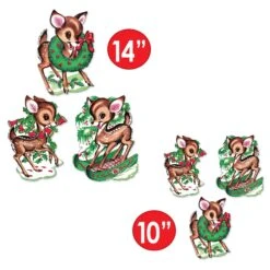 Vintage Christmas Reindeer Cutouts (6 Per Package) 7 Vintage Christmas Reindeer Cutouts (6 Per Package) -Bulk Party Supplies Shop 20054 i5