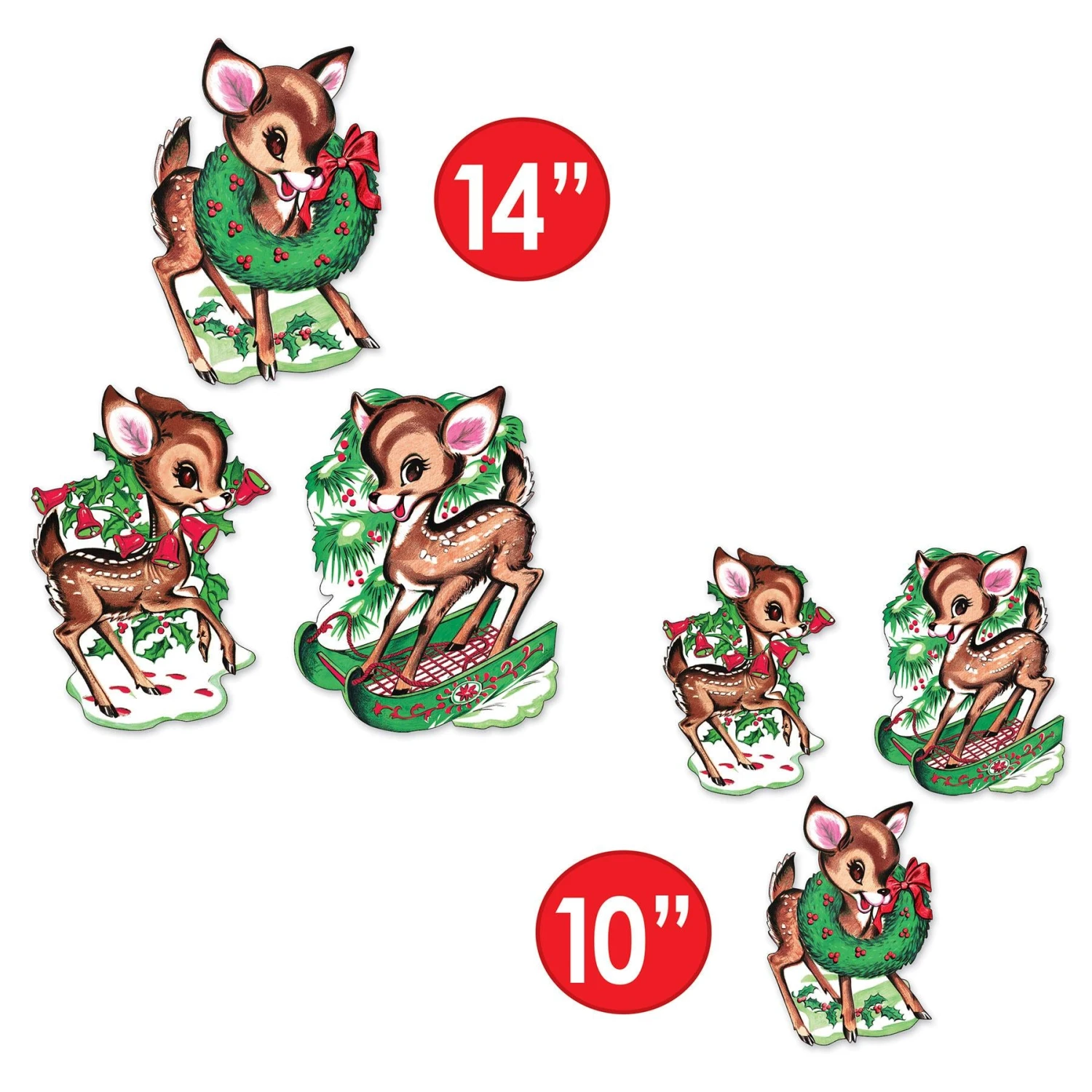 Vintage Christmas Reindeer Cutouts (6 Per Package) 3 Vintage Christmas Reindeer Cutouts (6 Per Package) - Image 3
