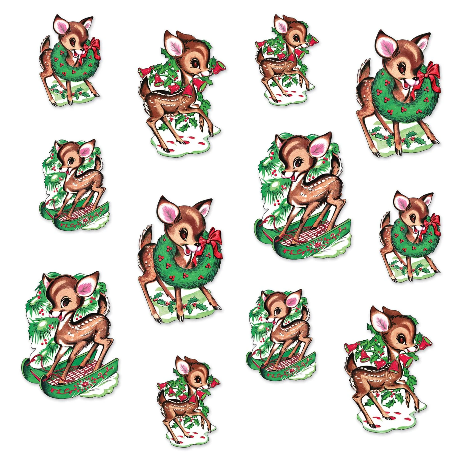 Vintage Christmas Reindeer Cutouts (6 Per Package) 4 Vintage Christmas Reindeer Cutouts (6 Per Package) - Image 4