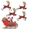 Vintage Christmas Santa & Sleigh Cutouts (5 Per Package) 2 Vintage Christmas Santa & Sleigh Cutouts (5 Per Package) -Bulk Party Supplies Shop 20055