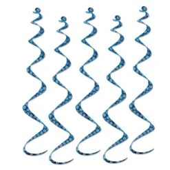 Christmas Printed Snowflake Twirly Whirlys (5 Per Package)