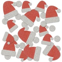 Christmas Santa Hat Deluxe Sparkle Confetti (0.5 Oz Per Package)