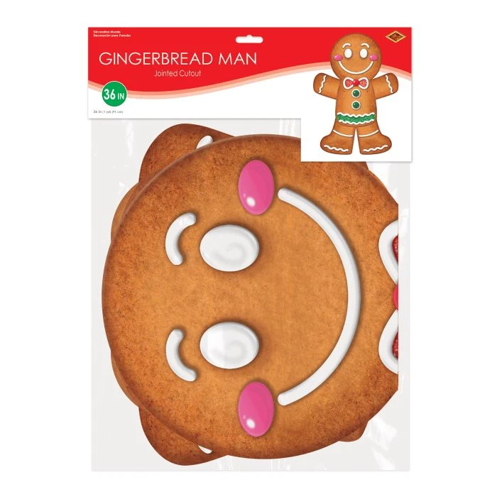 Jointed Gingerbread Man Wall Decoration (1 Per Package) 3 Jointed Gingerbread Man Wall Decoration (1 Per Package) - Image 3