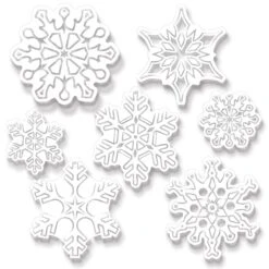 Christmas Plastic Clear Die-Cut Snowflakes (84 Per Case)