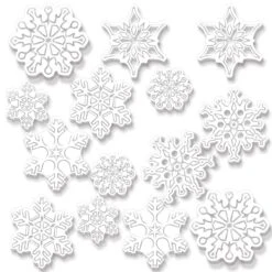 Christmas Plastic Clear Die-Cut Snowflakes (84 Per Case) -Bulk Party Supplies Shop 20138 i7