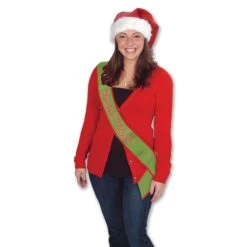 Christmas Santa's Helper Satin Sash
