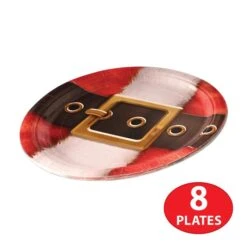 Santa's Belt Buckle Paper Plates (8 Per Package) -Bulk Party Supplies Shop 20176 i4 santa s belt buckle plates