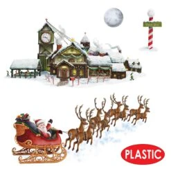 Christmas Santa's Sleigh & Workshop Props (4 Per Package) -Bulk Party Supplies Shop 20204 i4