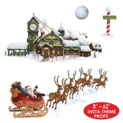 Christmas Santa's Sleigh & Workshop Props (4 Per Package) -Bulk Party Supplies Shop 20204 i5