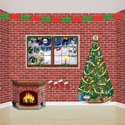 Christmas Brick Wall Backdrop -Bulk Party Supplies Shop 20208 i2 1