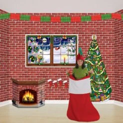 Christmas Brick Wall Backdrop -Bulk Party Supplies Shop 20208 i2 3