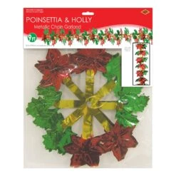 Christmas Poinsettia & Holly Garland/Column -Bulk Party Supplies Shop 20284 i3
