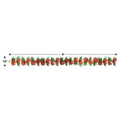 Christmas Poinsettia & Holly Garland/Column -Bulk Party Supplies Shop 20284 i5
