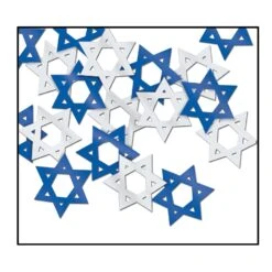 Confetti Star Of David Blue & Silver (0.5 Oz Per Package)