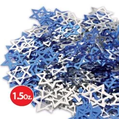 Confetti Star Of David Blue & Silver (0.5 Oz Per Package) -Bulk Party Supplies Shop 20636 i7 1
