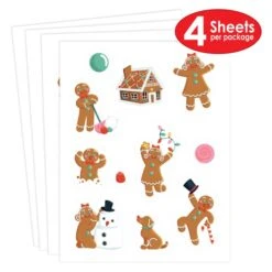 Gingerbread Stickers (4 Sheets Per Package) 10 Gingerbread Stickers (4 Sheets Per Package) -Bulk Party Supplies Shop 20792 i4 gingerbread stickers