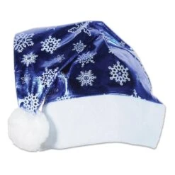 Christmas Metallic Blue Santa Hat