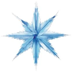Christmas 2-Tone Metallic Snowflakes - Blue & Silver (2 Per Package)
