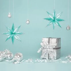 Christmas 2-Tone Metallic Snowflakes - Turquoise & Silver (2 Per Package) 7 Christmas 2-Tone Metallic Snowflakes - Turquoise & Silver (2 Per Package) -Bulk Party Supplies Shop 20819 TS i2