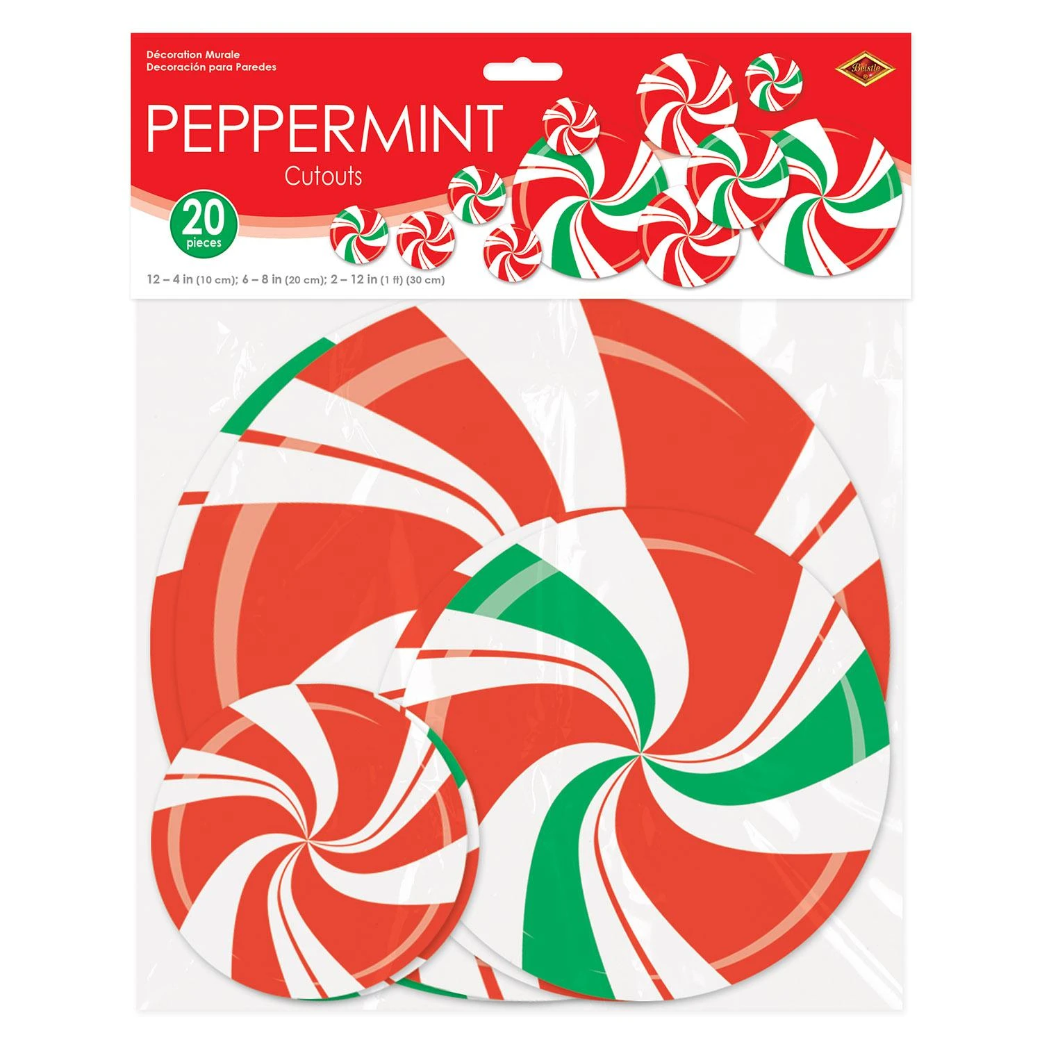 Christmas Peppermint Cutouts (20 Per Package) 3 Christmas Peppermint Cutouts (20 Per Package) - Image 3