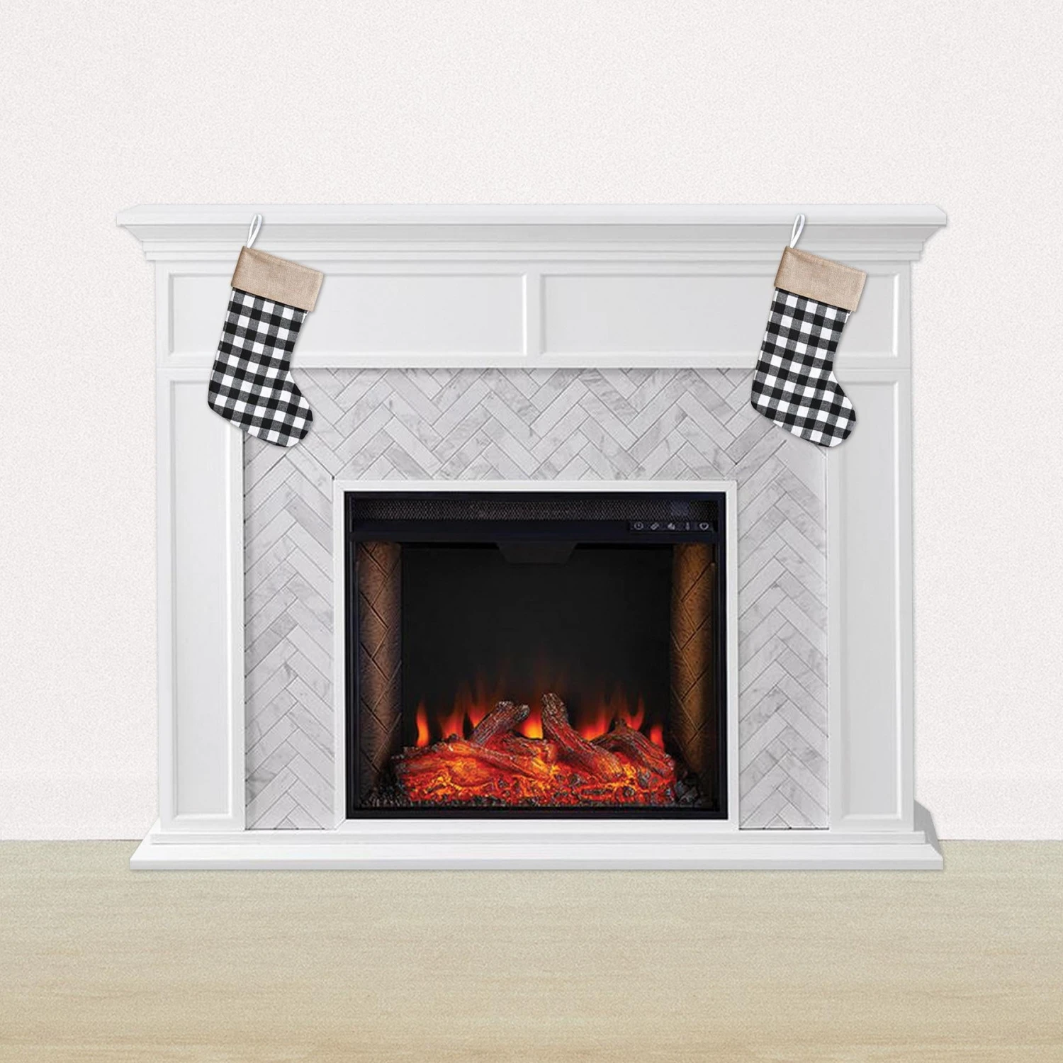 Christmas Black And White Plaid Stocking (12 Per Case) 3 Christmas Black And White Plaid Stocking (12 Per Case) - Image 3