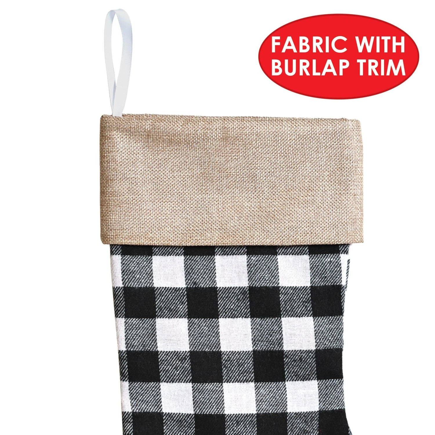 Christmas Black And White Plaid Stocking (12 Per Case) 6 Christmas Black And White Plaid Stocking (12 Per Case) - Image 6