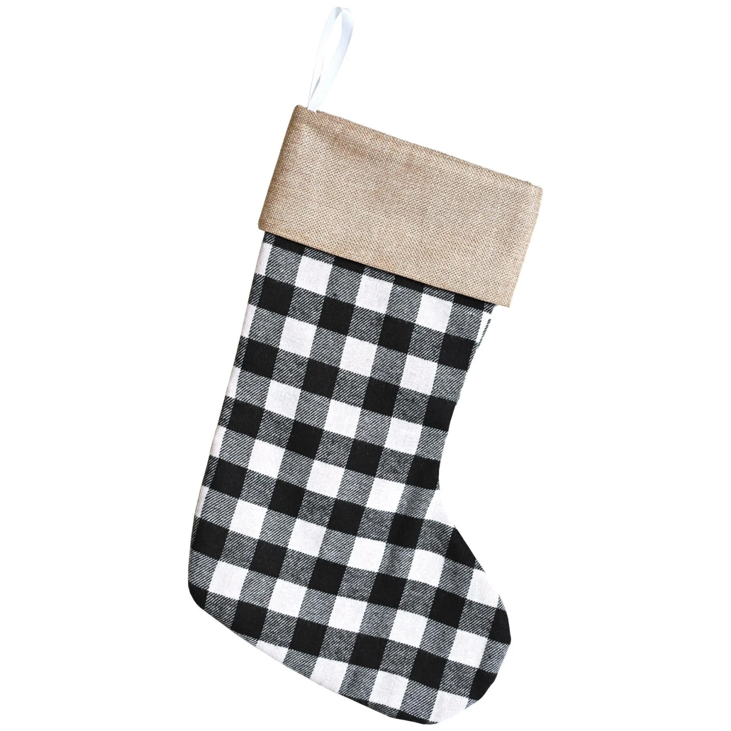 Christmas Black And White Plaid Stocking (12 Per Case) 1 Christmas Black And White Plaid Stocking (12 Per Case)