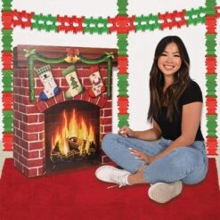 3-D Christmas Fireplace Prop -Bulk Party Supplies Shop 20832 i2 2