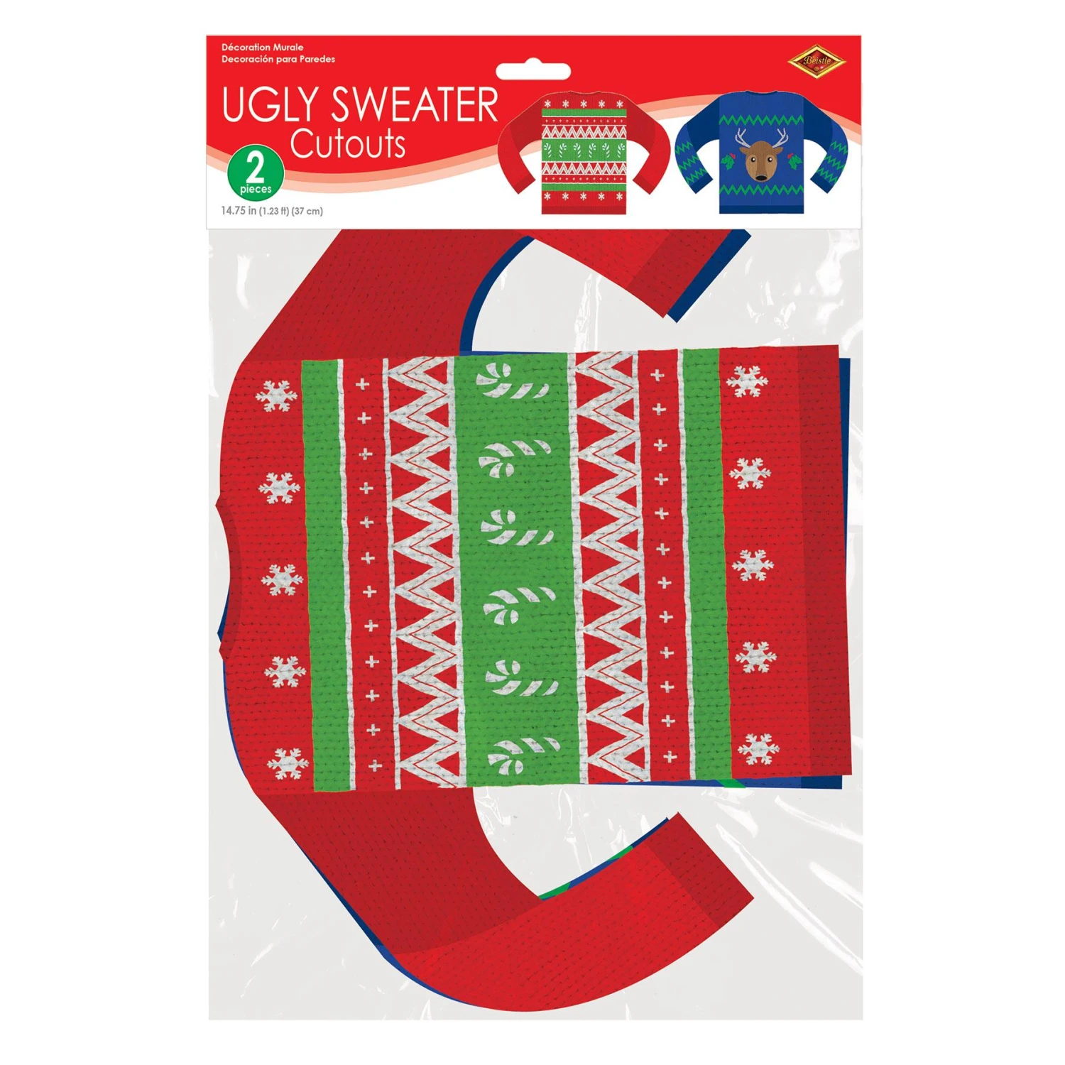 Christmas Ugly Sweater Cutouts (2 Per Package) 5 Christmas Ugly Sweater Cutouts (2 Per Package) - Image 5