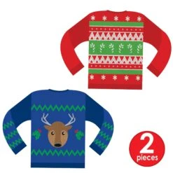 Christmas Ugly Sweater Cutouts (2 Per Package) 7 Christmas Ugly Sweater Cutouts (2 Per Package) -Bulk Party Supplies Shop 20888 i7