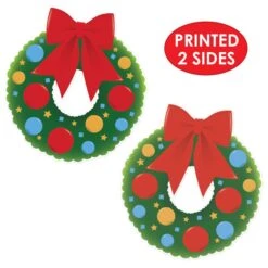 Holly & Wreath Cutout Decorations (6 Per Package) -Bulk Party Supplies Shop 20902 i4 1 holly wreath cutouts