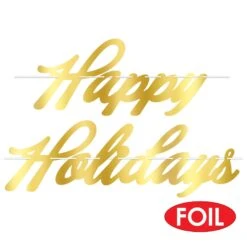 Christmas Foil Happy Holidays Streamer -Bulk Party Supplies Shop 20907 i4