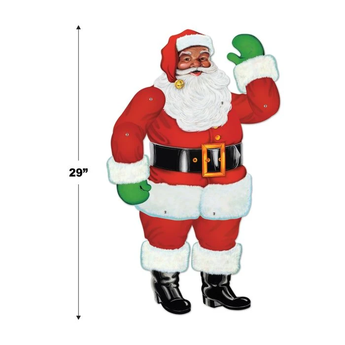 Jointed Santa Wall Decoration (1 Per Package) 5 Jointed Santa Wall Decoration (1 Per Package) - Image 5