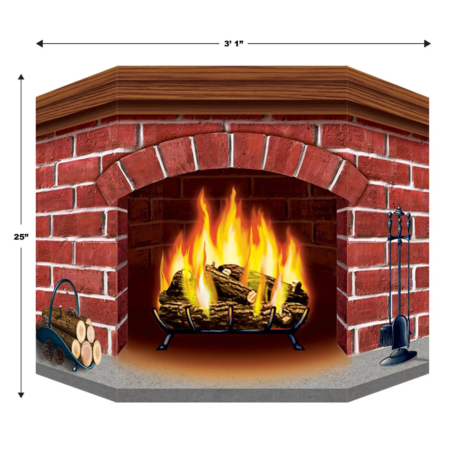 Christmas Brick Fireplace Stand-Up Decoration 5 Christmas Brick Fireplace Stand-Up Decoration - Image 5