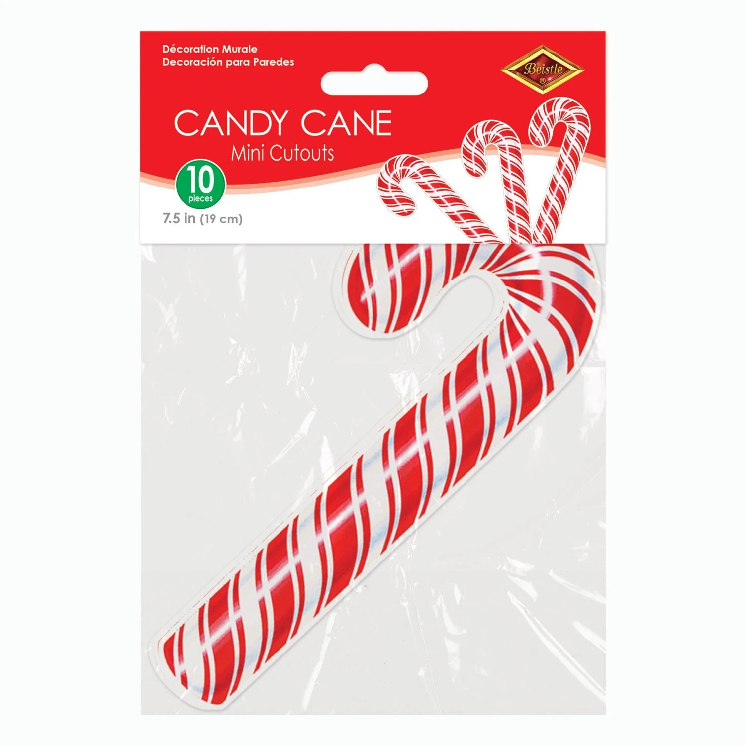 Christmas Mini Candy Cane Cutouts (10 Per Package) 2 Christmas Mini Candy Cane Cutouts (10 Per Package) - Image 2