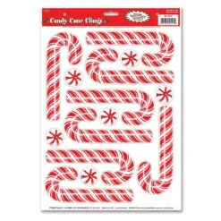 Christmas Candy Cane Clings (8 Per Package)