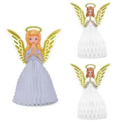 Vintage Christmas Angel Centerpiece Set (3 Per Package)