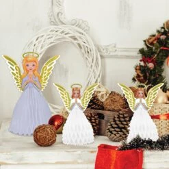 Vintage Christmas Angel Centerpiece Set (3 Per Package) 8 Vintage Christmas Angel Centerpiece Set (3 Per Package) -Bulk Party Supplies Shop 22175 i2