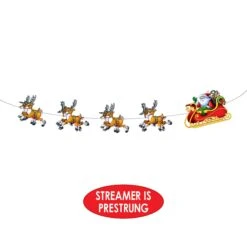 Christmas Santa & Sleigh Streamer -Bulk Party Supplies Shop 22224 i4