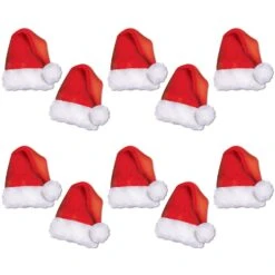 Christmas Mini Santa Hat Cutouts (10 Per Package)