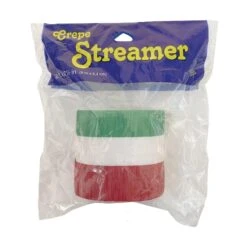 Christmas FR Red - White & Green Crepe Streamer -Bulk Party Supplies Shop 22391 RWG i3