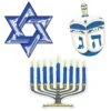 Hanukkah Cutouts (3 Per Package) 12 Hanukkah Cutouts (3 Per Package) -Bulk Party Supplies Shop 22416