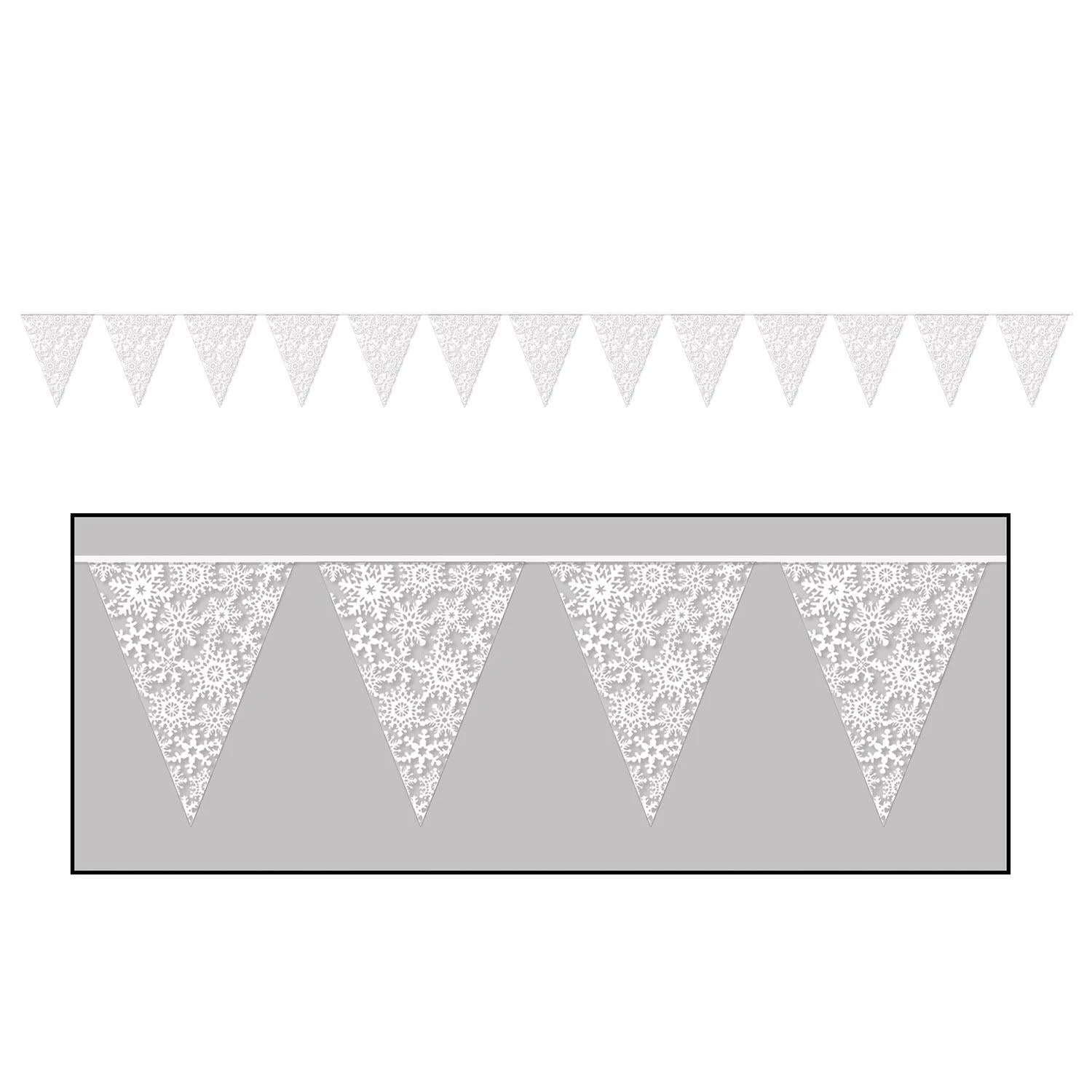 Christmas Snowflake Pennant Banner 1 Christmas Snowflake Pennant Banner