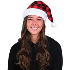 Christmas Plaid Santa Hat - Red & Black (12 Per Case) -Bulk Party Supplies Shop 22731 i2 f0daacc6 f643 49e6 9459 edea2c8cd228
