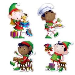 Elves Cutout Decorations (4 Per Package)