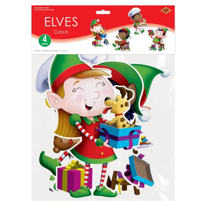 Elves Cutout Decorations (4 Per Package) 3 Elves Cutout Decorations (4 Per Package) - Image 3